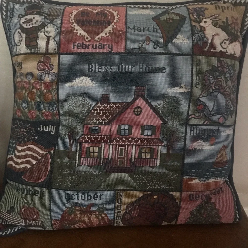 Rare Vintage Bless this Home Decoration Pillow